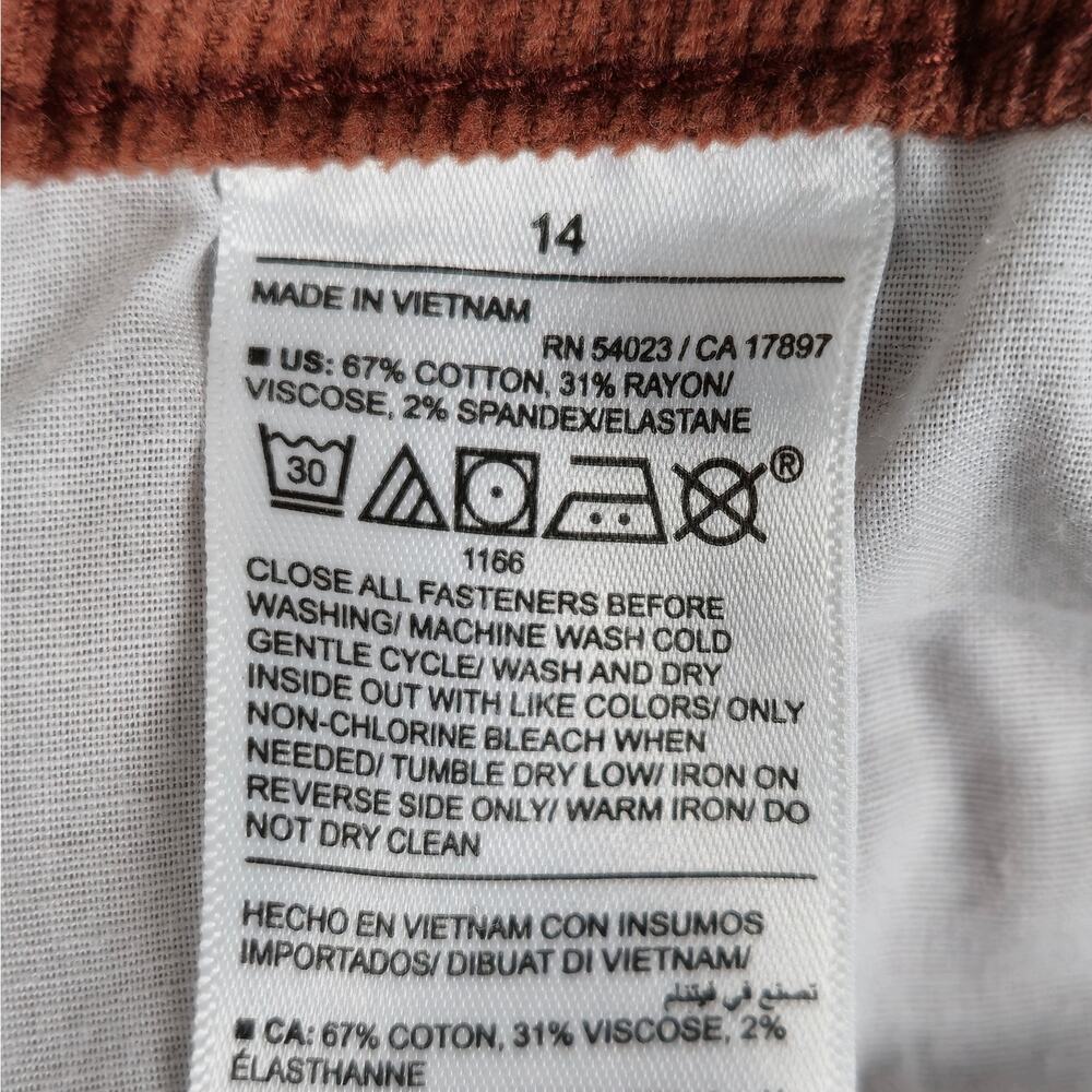 Old Navy Womens 14 High-Rise Kicker Boot-Cut Corduroy Pants Rust Color - Picture 10 of 16